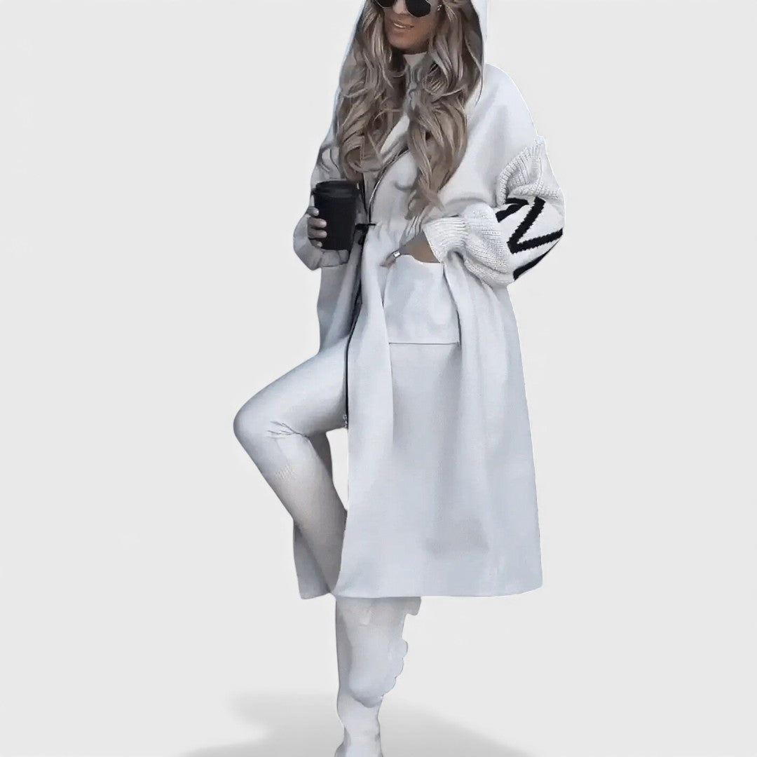 Patricia™ | Elegante cappotto-cardigan con cappuccio
