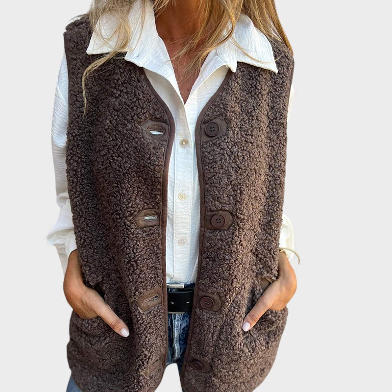 Carmen™ | Gilet corto e accogliente con bottoni